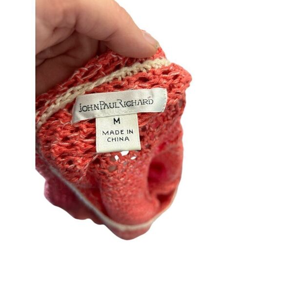 John Paul Richard Coral‎ Open Knit Scoop Neck Layering Sweater Womens Size NWT - Picture 7 of 10